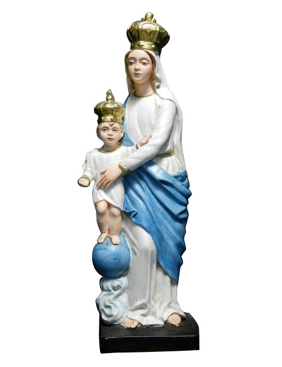 Notre-Dame des Victoires 40cm résine polychrome PEINTE MAIN