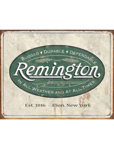 Plaque métal - Remington Est.1816 - 31.5 x 40cm. Décoration vintage.