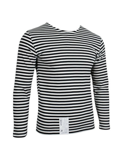 Telnyashka marinière noire manches longues en coton