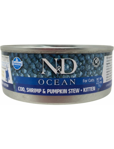 N&D Cat Ocean Tuna, COD, Shrimp & Pumpkin Kitten 70 GR