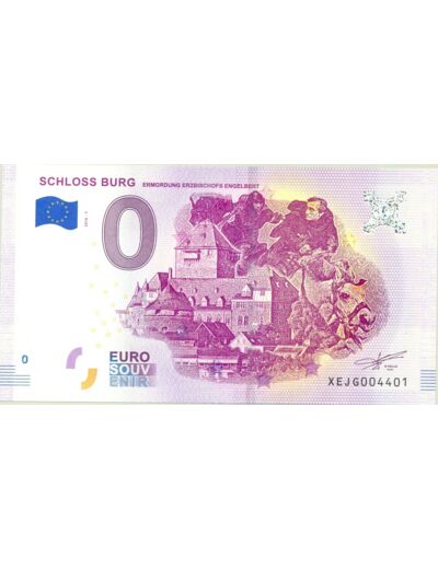 ALLEMAGNE 2018-7  SCHLOSS BURG BILLET SOUVENIR 0EURO TOURISTIQUE  NEUF