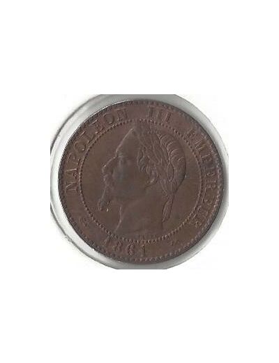 FRANCE 2 CENTIMES NAPOLEON III 1861 K SUP/NC