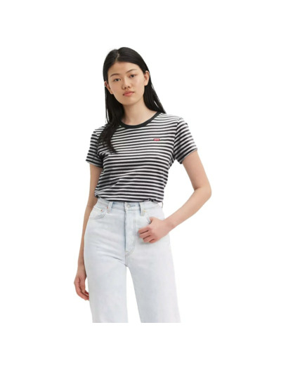 T-SHIRT Levi's® Femme Rayé Blanc/ Noir