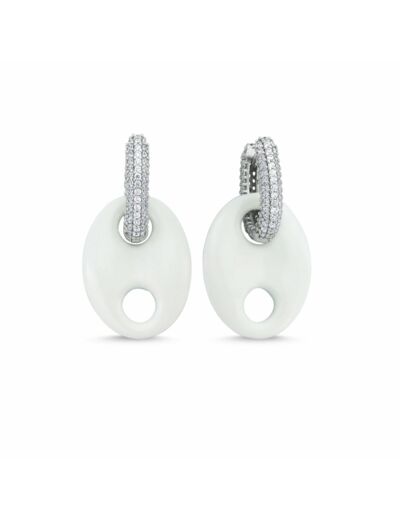 Boucles d'oreilles What About Me Grand Modèle Blanc