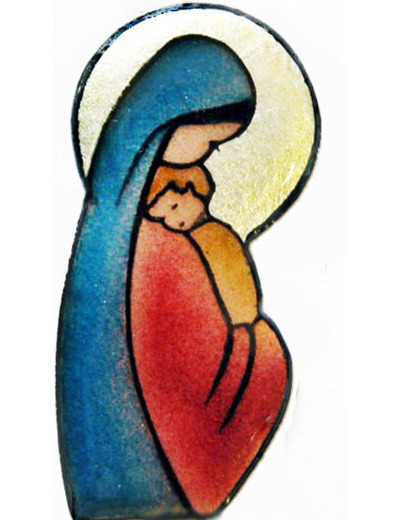Vierge au cœur 4,5cm - EMAUX DU LIBAN