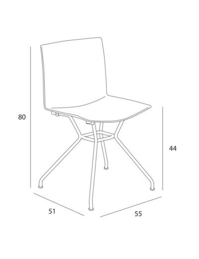 Chaise FERRIS 4 pieds métal verni