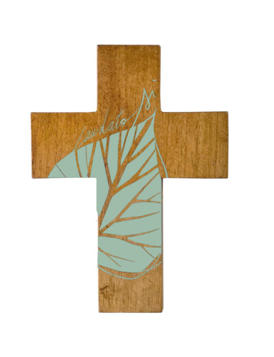 Croix Laudato Si kaki 11x8cm