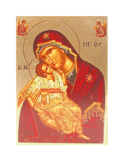 Icône plate 10,5*13,5cm- VIERGE DE TENDRESSE