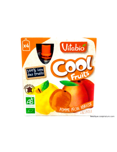 Purée Cool Fruits Pomme Pêche Abricot Acérola Bio 4x90g