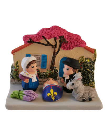CRECHE en céramique BLOC 8x7cm- PROVENCE