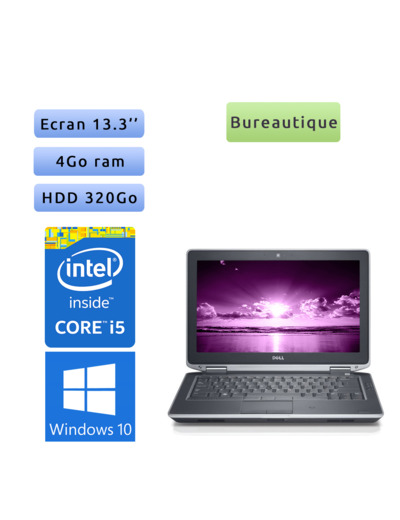 Dell Latitude E6330 - Windows 10 - i5 4Go 320Go - 13.3  - Webcam - Ordinateur Portable PC