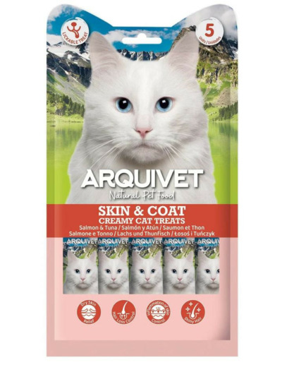 ARQUIVET, Snack crémeux au Saumon & Thon - 5 x 14g