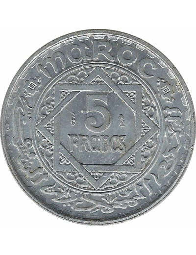 MAROC 5 FRANCS 1370 H (1951) SUP