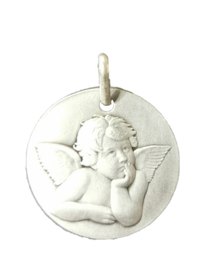 Médaille 16mm en Argent 925 - ANGE DE RAPHAEL