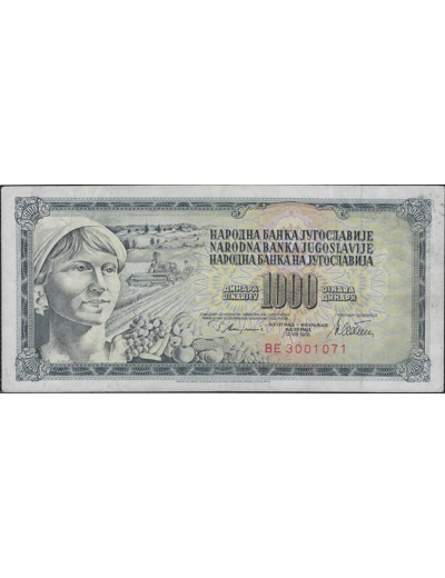 YOUGOSLAVIE 1000 DINARA 12-8-1978 SERIE BE TTB+ (W92c)