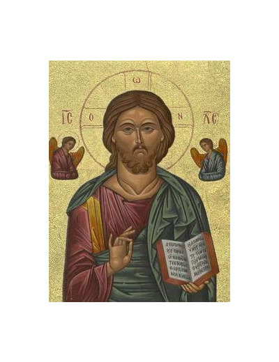 Icône sérigraphiée MDF 9*12cm-  CHRIST AVEC ANGES