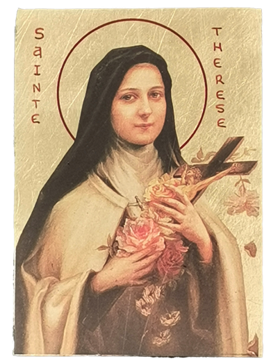 Icône dorée plate 10*14cm - STE THERESE