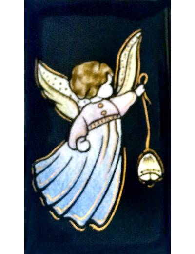 Angelot cloche Garçon 9,5X5,5cm - EMAUX DU LIBAN