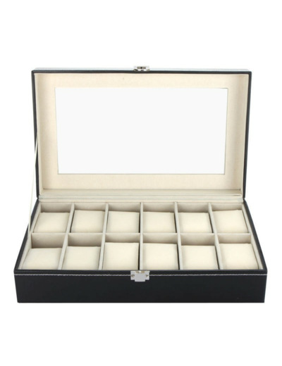 COFFRET vitrine SIMILI CUIR pour 12 montres 73629