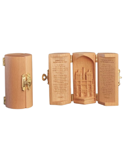 Triptyque en bois massif (Hêtre) - Ht 8cm - CATHÉDRALE ND de PARIS