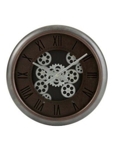 Horloge engrenages gris acier 52x8cm