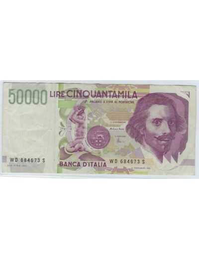 ITALIE 50000 LIRE 27-05-1992 FAZIO ET AMICHI SERIE WD TTB+