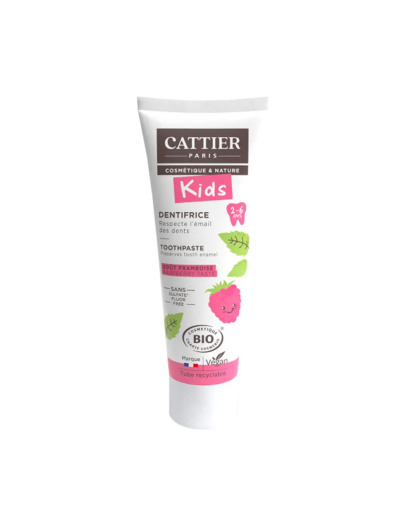 Dentifrice enfants 2 à 6 ans sans fluor goût framboise 50ml