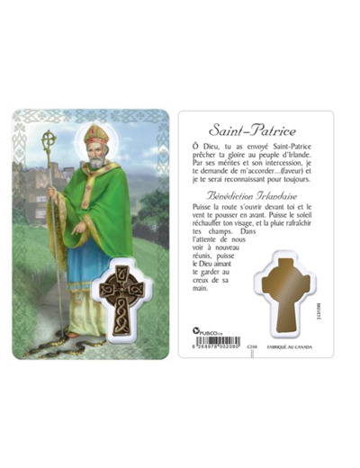 Carte-prière avec insertion ST PATRICE