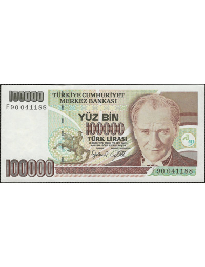 TURQUIE 100000 LIRA L.1970 (1997) Série F90 SPL (W206)