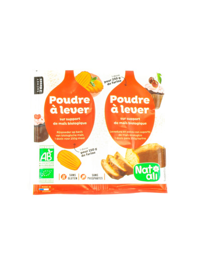 Poudre à Lever sur Support de Maïs Bio 2x7g