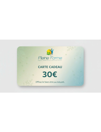 Carte Cadeau Boutique Pleine-Forme