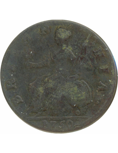 GRANDE BRETAGNE 1/2 PENNY GEORGES II 1750 TB+