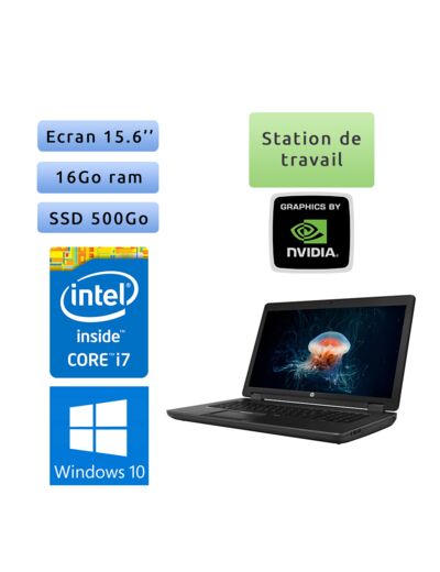 HP Zbook 15 G2 - Windows 10 - i7 16Go 500Go SSD - 15.6 - Webcam - K1100M - Station de Travail Mobile PC