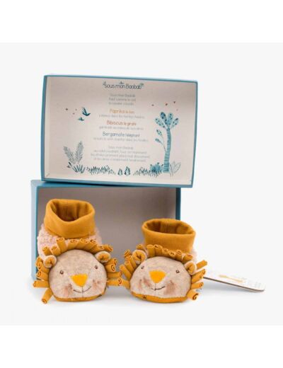 Chaussons lion 0/6 mois Moulin Roty