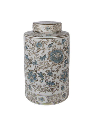 Vase avec couvercle céramique blanc 18x18x30cm