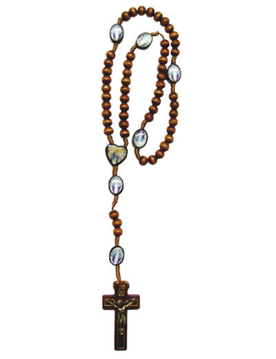 Chapelet Perles en Bois sur Corde - MIRACULEUSE