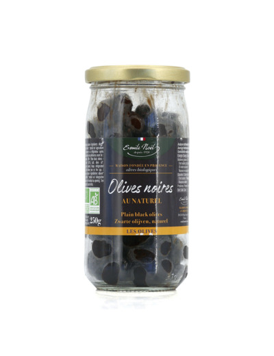 Olives noires Bio au naturel-250g-Emile Noël