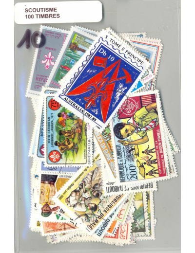 100 TIMBRES SCOUTISME DIFFERENTS NEUF ET OBLITERES *10