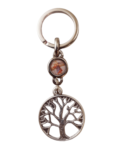 Porte-Clefs métal- Arbre de Vie ajouré- St Christophe