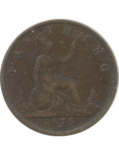 GRANDE BRETAGNE 1 FARTHING VICTORIA 1875 H TTB