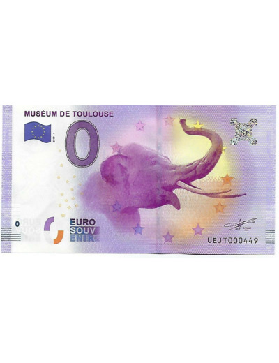 31 TOULOUSE 2017-1 MUSEUM DE TOULOUSE  BILLET SOUVENIR 0 EURO TOURISTIQUE NEUF