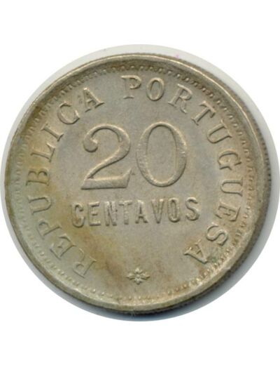 ANGOLA 20 CENTAVOS 1921 TTB+ (W64)