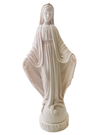 Vierge Miraculeuse 25cm résine BLANCHE