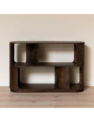 Etagère basse bords arrondis manguier Marini 140x90x35cm