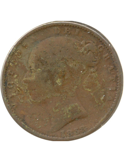 GRANDE BRETAGNE 1 FARTHING VICTORIA 1858 TB+