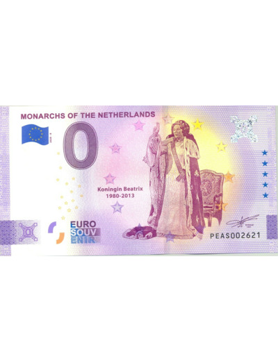 PAYS-BAS 2020-8 MONARCHS KONINGIN BEATRIX BILLET SOUVENIR 0 EURO TOURISTIQUE