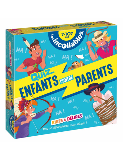 BOITE QUIZ - INCOLLABLES - ENFANTS VS PARENTS - RIRES ET DELIRES