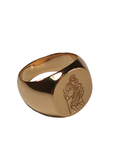 Chevalière en Plaqué Or Taille 50 - SAINT CHRISTOPHE