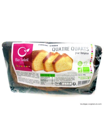 Quatre Quarts Pur Beurre Bio 260g