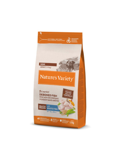 Nature's Variety, HEALTHY GRAIN ADULT MINI POISSON BLANC - 1.5KG